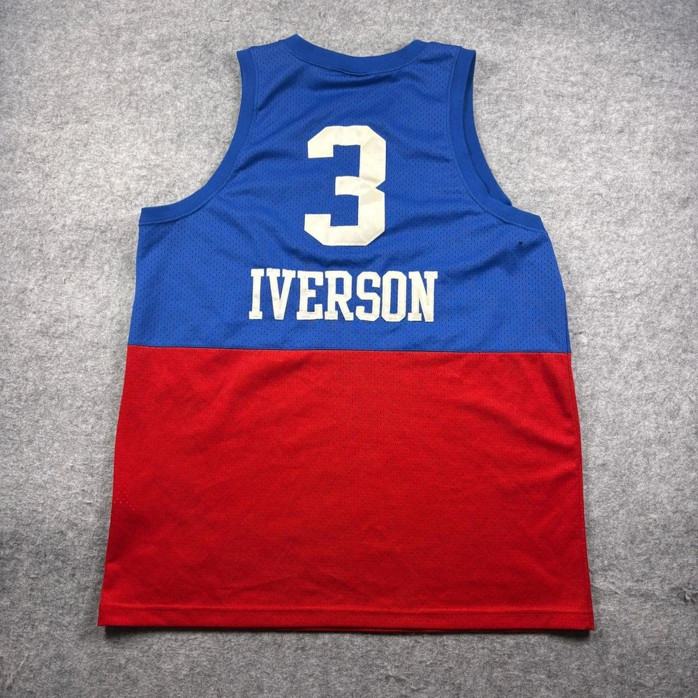 Vintage Nike Allen Iverson Philadelphia 76ers Jersey Blue Red Mesh XL 3 PHILA